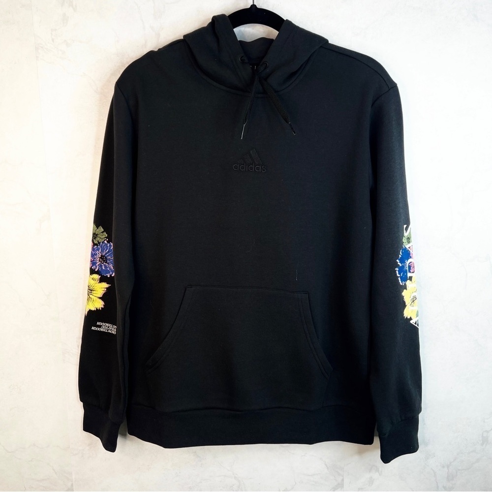 [Adidas] Classic Black Floral Hoodie